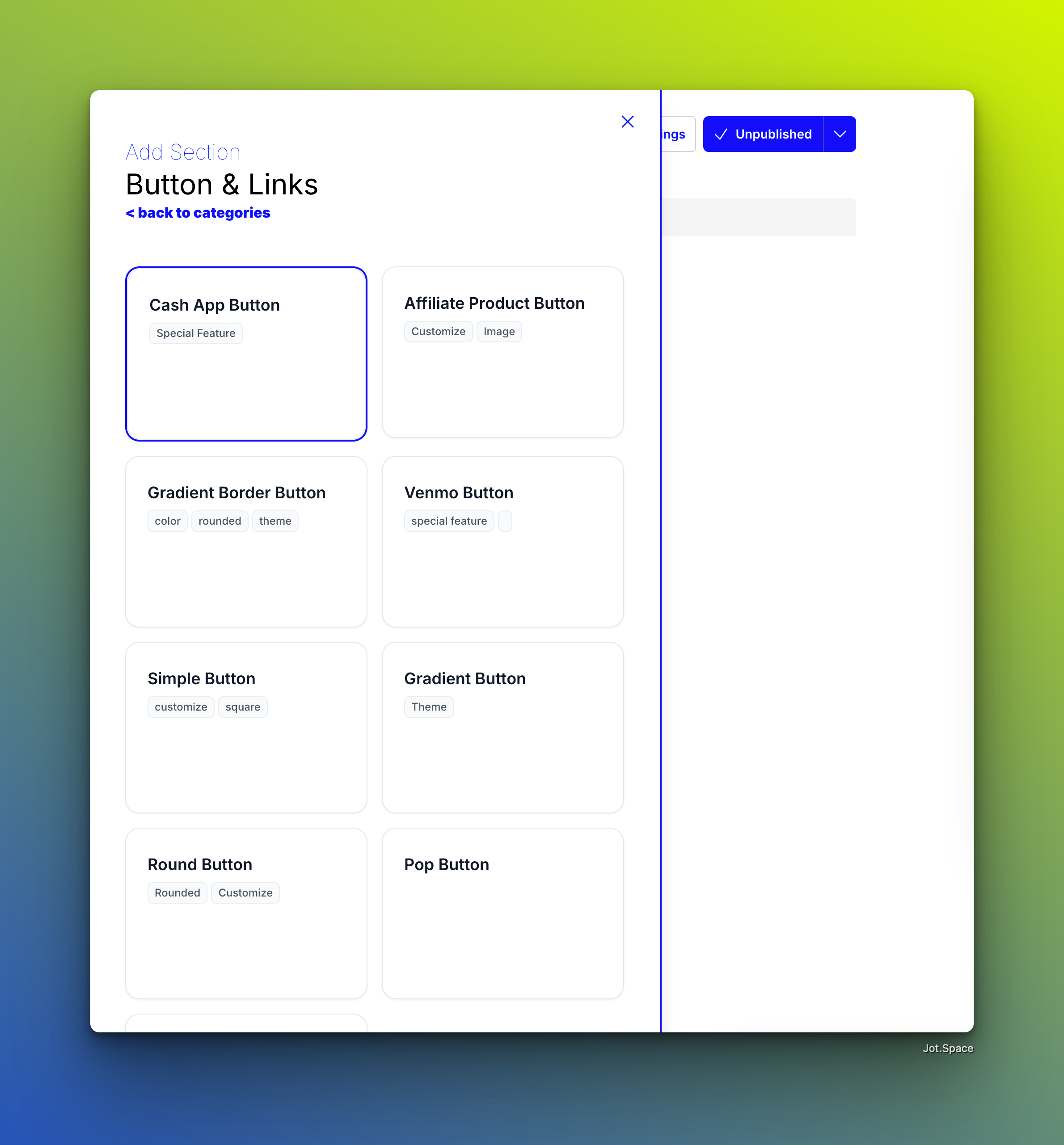 Selecting a section